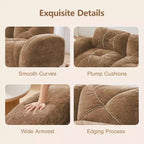 Clihome 2-Seater Tufted Sofa Couches with boneless Sofa,Soft Velvet Fabric,Bottom Anti-Slip Design,32D High Density Sponge,Ergonomic Design Bottom