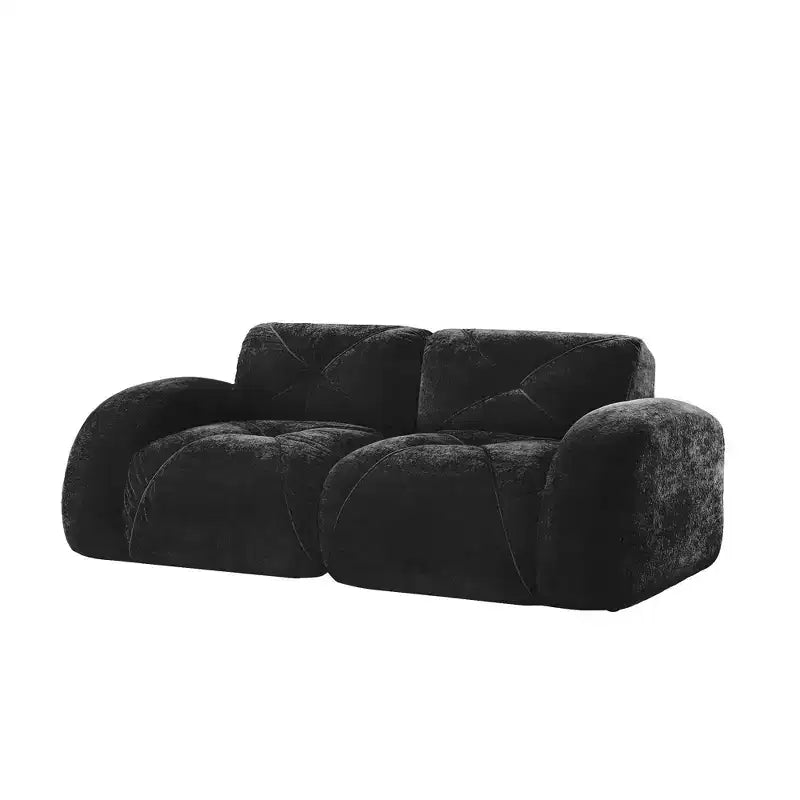 Clihome 2-Seater Tufted Sofa Couches with boneless Sofa,Soft Velvet Fabric,Bottom Anti-Slip Design,32D High Density Sponge,Ergonomic Design Bottom