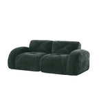 Clihome 2-Seater Tufted Sofa Couches with boneless Sofa,Soft Velvet Fabric,Bottom Anti-Slip Design,32D High Density Sponge,Ergonomic Design Bottom