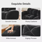 Clihome 2-Seater Tufted Sofa Couches with boneless Sofa,Soft Velvet Fabric,Bottom Anti-Slip Design,32D High Density Sponge,Ergonomic Design Bottom