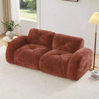 Clihome 2-Seater Tufted Sofa Couches with boneless Sofa,Soft Velvet Fabric,Bottom Anti-Slip Design,32D High Density Sponge,Ergonomic Design Bottom