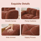 Clihome 2-Seater Tufted Sofa Couches with boneless Sofa,Soft Velvet Fabric,Bottom Anti-Slip Design,32D High Density Sponge,Ergonomic Design Bottom