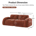 Clihome 2-Seater Tufted Sofa Couches with boneless Sofa,Soft Velvet Fabric,Bottom Anti-Slip Design,32D High Density Sponge,Ergonomic Design Bottom