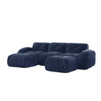 Clihome U-Shaped Boneless Sofa,Tufted Design,32D High Density Sponge,Bottom Anti-Slip Design,Free Combination,Movable Ottoman For Study & Home Theater