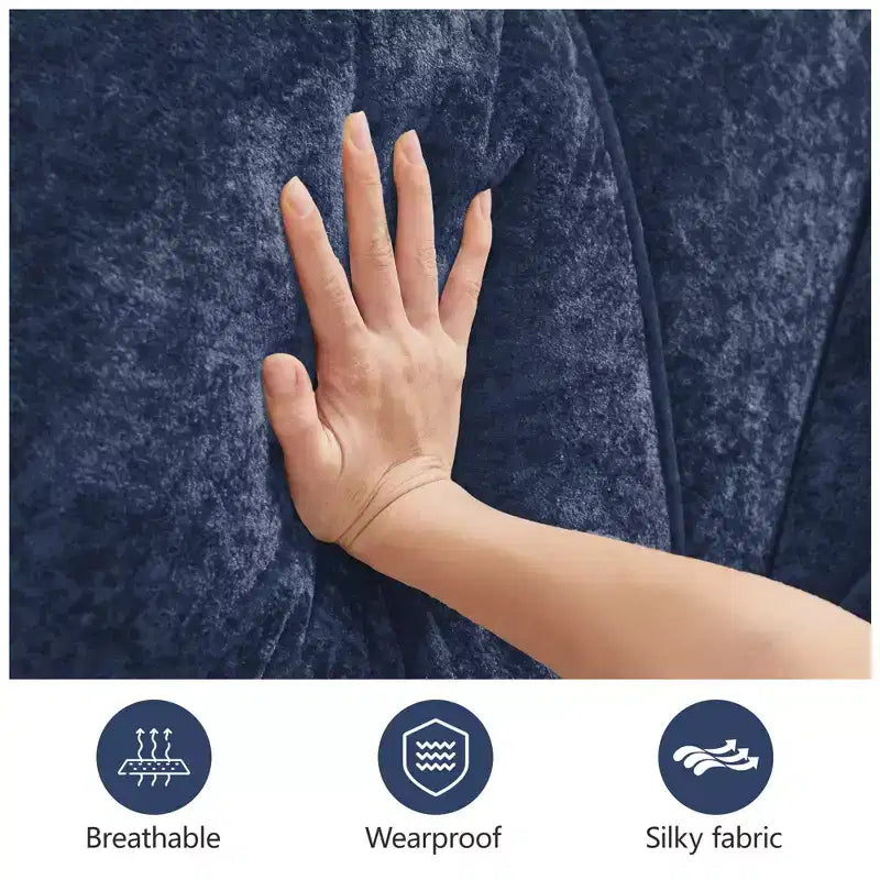 Clihome U-Shaped Boneless Sofa,Tufted Design,32D High Density Sponge,Bottom Anti-Slip Design,Free Combination,Movable Ottoman For Study & Home Theater