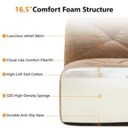 Clihome U-Shaped Boneless Sofa,Tufted Design,32D High Density Sponge,Bottom Anti-Slip Design,Free Combination,Movable Ottoman For Study & Home Theater
