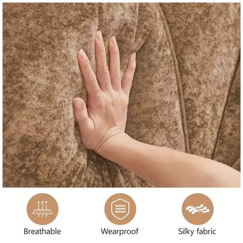 Clihome U-Shaped Boneless Sofa,Tufted Design,32D High Density Sponge,Bottom Anti-Slip Design,Free Combination,Movable Ottoman For Study & Home Theater