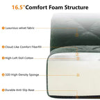 Clihome U-Shaped Boneless Sofa,Tufted Design,32D High Density Sponge,Bottom Anti-Slip Design,Free Combination,Movable Ottoman For Study & Home Theater