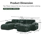 Clihome U-Shaped Boneless Sofa,Tufted Design,32D High Density Sponge,Bottom Anti-Slip Design,Free Combination,Movable Ottoman For Study & Home Theater