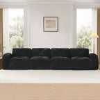 Clihome 140Soft Velvet Fabric,Boneless Sofa With Tufted,32D High Density Sponge,Ergonomic Design Bottom,Bottom Anti-Slip Design,For Living Rooms