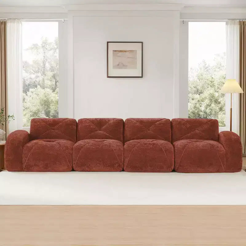 Clihome 140Soft Velvet Fabric,Boneless Sofa With Tufted,32D High Density Sponge,Ergonomic Design Bottom,Bottom Anti-Slip Design,For Living Rooms