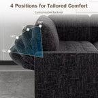 Dyonery 5 Seat L-Shaped Modular Sectional Sleeper Sofa Bed with Pull Out Bed/Reclining Backrest/USB/Storage Seat,Tool-Free Assembly