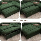 Dyonery 5 Seat L-Shaped Modular Sectional Sleeper Sofa Bed with Pull Out Bed/Reclining Backrest/USB/Storage Seat,Tool-Free Assembly