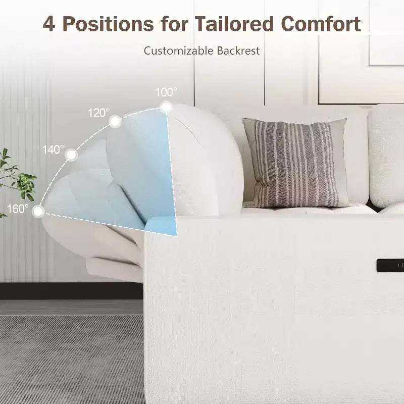 Dyonery 5 Seat L-Shaped Modular Sectional Sleeper Sofa Bed with Pull Out Bed/Reclining Backrest/USB/Storage Seat,Tool-Free Assembly