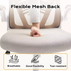 Chaise de bureau ergonomique avec accoudoirs relevables et support lombaire – Chaise de jeu à assise large pour bureau/chambre/domicile