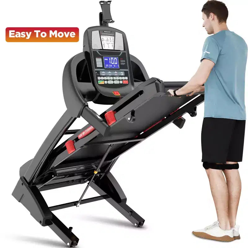 Tapis de course pliable 5CV avec 20 inclinaisons automatiques, tapis de course 180 kg pour la course à pied et la marche à domicile, contrôle via application, 71 programmes, 19 km/h pour une intensité variée, absorption des chocs