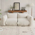 Boneless Love Seat Sofa - No Assembly Required, 75.2 Plush Chenille Cloud Couch with 23.2 Deep Seat for Small Spaces (Green)