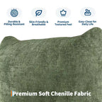 Boneless Love Seat Sofa - No Assembly Required, 75.2 Plush Chenille Cloud Couch with 23.2 Deep Seat for Small Spaces (Green)
