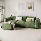 Boneless Love Seat Sofa - No Assembly Required, 75.2 Plush Chenille Cloud Couch with 23.2 Deep Seat for Small Spaces (Green)