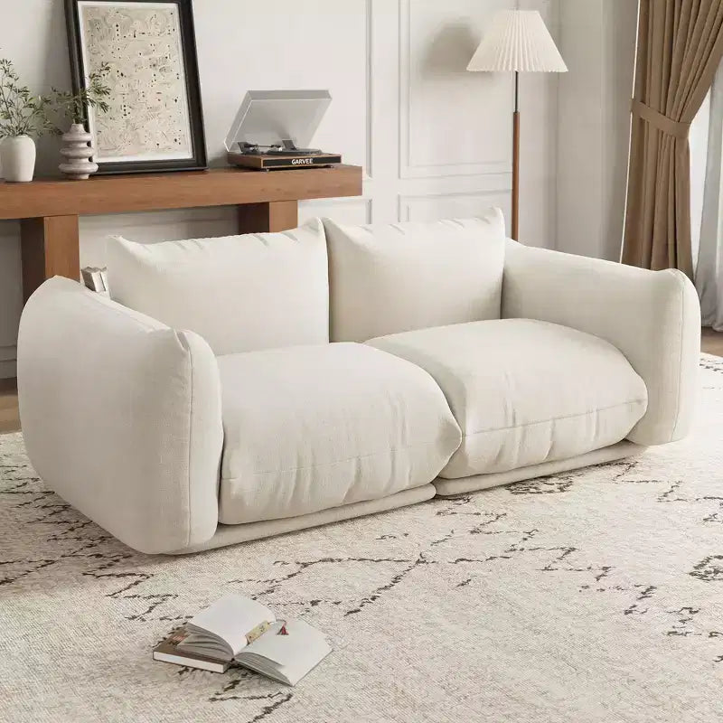 Boneless Love Seat Sofa - No Assembly Required, 75.2 Plush Chenille Cloud Couch with 23.2 Deep Seat for Small Spaces (Green)