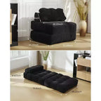 Canapé-lit pliant Acekool, fauteuil-lit convertible avec oreiller et poche latérale, matelas pliable, chaise longue de sol portable pour petits espaces