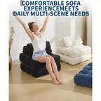 Canapé-lit pliant Acekool, fauteuil-lit convertible avec oreiller et poche latérale, matelas pliable, chaise longue de sol portable pour petits espaces