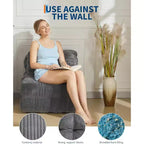 Canapé-lit pliant Acekool, fauteuil-lit convertible avec oreiller et poche latérale, matelas pliable, chaise longue de sol portable pour petits espaces