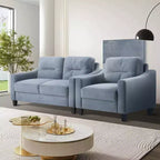 Sectional Couches Sofas with Button Tuft Modern Armchairs Upholstered Couch for Living Room Bedroom Office Small Space