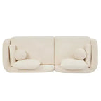 Modern Boucle Sofa with Extra-Thick Plush Cushion and Deeper Seat, 91.75W, Beige, Solid Wood Legs,Morden Fort
