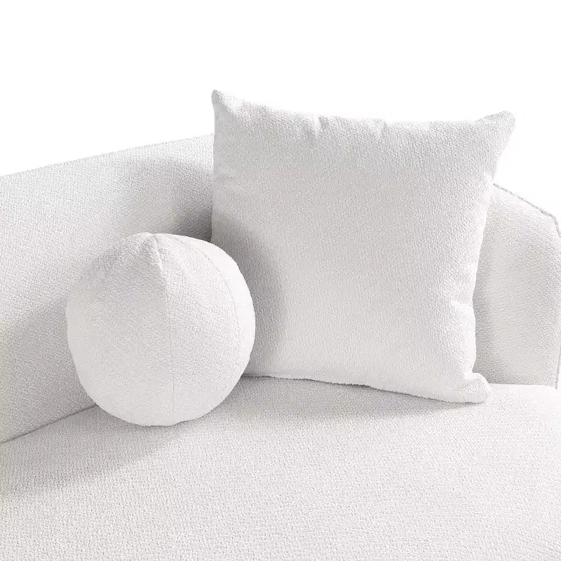 Canapé rond Probe Hues de 89 pouces, canapé rembourré de style moderne à 3 places avec 2 oreillers