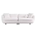 Canapé rond Probe Hues de 89 pouces, canapé rembourré de style moderne à 3 places avec 2 oreillers