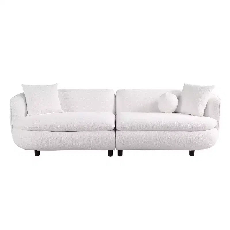 Canapé rond Probe Hues de 89 pouces, canapé rembourré de style moderne à 3 places avec 2 oreillers