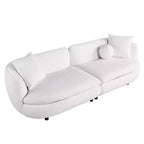 Canapé rond Probe Hues de 89 pouces, canapé rembourré de style moderne à 3 places avec 2 oreillers