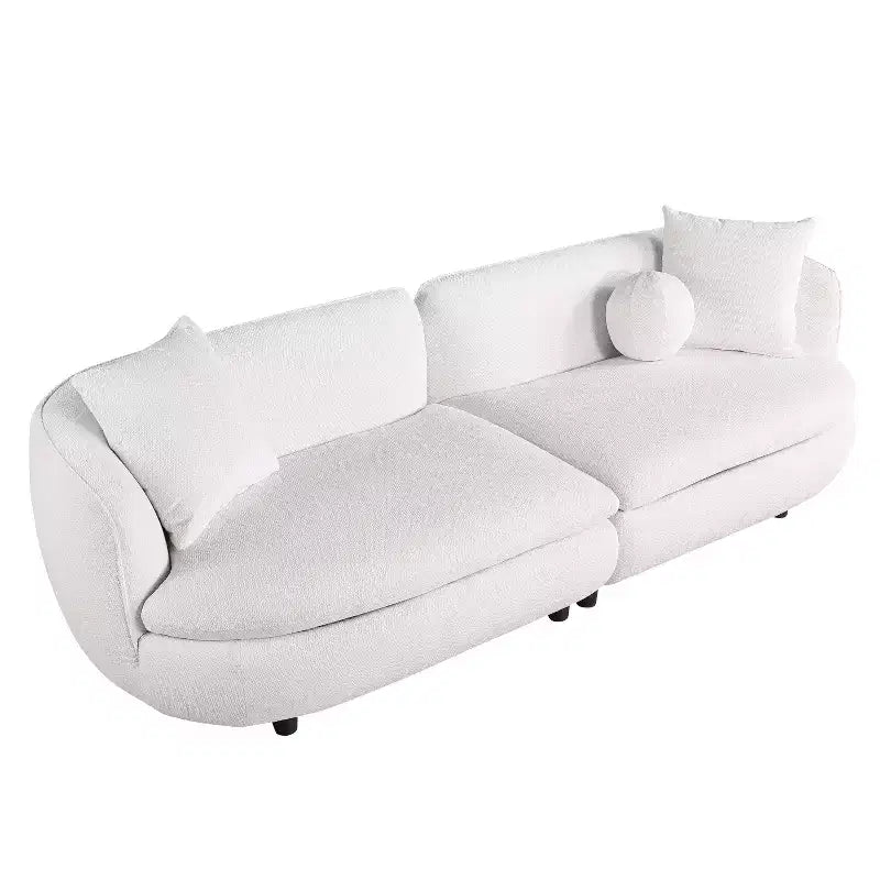 Canapé rond Probe Hues de 89 pouces, canapé rembourré de style moderne à 3 places avec 2 oreillers