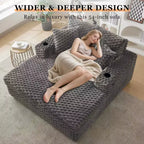 60 Inch Chaise Lounge sofa, Upholstered Sleeper Sofa Bed with Throw Pillows & Armrests, Comfy Reading sofa for Living Room and Bedroom