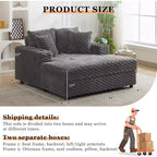60 Inch Chaise Lounge sofa, Upholstered Sleeper Sofa Bed with Throw Pillows & Armrests, Comfy Reading sofa for Living Room and Bedroom