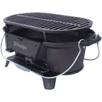 Gril de table d'extérieur ovale/rectangulaire en fonte, plancha de table au charbon de bois pour camping, fêtes, barbecue portable, poêle émaillée avec poignée