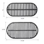 Gril de table d'extérieur ovale/rectangulaire en fonte, plancha de table au charbon de bois pour camping, fêtes, barbecue portable, poêle émaillée avec poignée