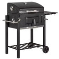 TUYOHW 21Portable Charcoal Grill with Wheels&Bottom Shelf ,BBQ Smoker Griller with Adjustable Vents on Lid for Picnic,Parties,Camping&Backyard,Black