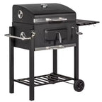 TUYOHW 21Portable Charcoal Grill with Wheels&Bottom Shelf ,BBQ Smoker Griller with Adjustable Vents on Lid for Picnic,Parties,Camping&Backyard,Black