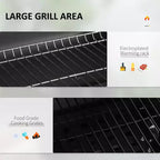 TUYOHW 21Portable Charcoal Grill with Wheels&Bottom Shelf ,BBQ Smoker Griller with Adjustable Vents on Lid for Picnic,Parties,Camping&Backyard,Black