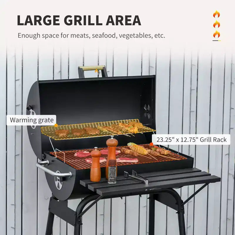 TUYOHW Barbecue portable au charbon de bois petit grill de table en acier inoxydable pour le camping en extérieur, les barbecues, les fêtes et le jardin, grille de cuisson double face, noir