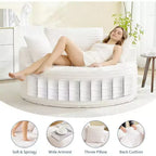 Round Oversized Corduroy Chaise Longue - Boneless Cloud Deep Seat Sleeper Floor Sofa Chair for Living Room Bedroom Apartment