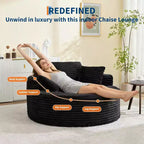 Round Oversized Corduroy Chaise Longue - Boneless Cloud Deep Seat Sleeper Floor Sofa Chair for Living Room Bedroom Apartment