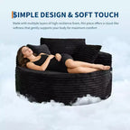 Round Oversized Corduroy Chaise Longue - Boneless Cloud Deep Seat Sleeper Floor Sofa Chair for Living Room Bedroom Apartment