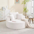 Round Oversized Corduroy Chaise Longue - Boneless Cloud Deep Seat Sleeper Floor Sofa Chair for Living Room Bedroom Apartment