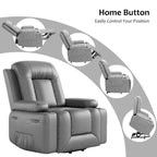 Fauteuil inclinable électrique grand format pour personnes âgées, siège extra large, massage chauffant, canapé électrique en similicuir avec porte-gobelets et poches latérales, beige