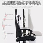 Chaise de jeu pivotante à 360° TUYOHW polyvalente, chaises de bureau réglables avec roulettes, dossier inclinable et repose-pieds, chaises de jeu vidéo ergonomiques, 136 kg max.