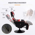TUYOHW 90-130 Recliner Gaming Chair with Swivel Base Plate&Cup Holder,360 Swivel Office Chair Video Game Chairs with Head&Lumbar Pillow,Footrest