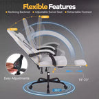 Costway Height Adjustable Computer Chair with Headrest, Lumbar Support, Linkage Armrests Black/Gray